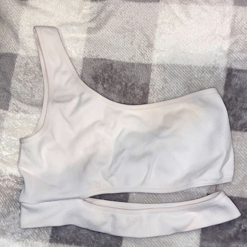Garage Off-White One-Shoulder Top